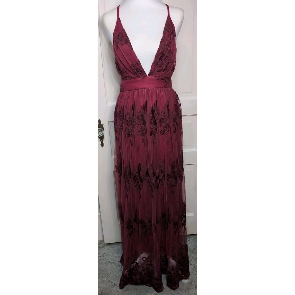 Scarlett Mesh Wimpsygoth Floral Long Maxi Dress Vamp Festival Women's S (C)